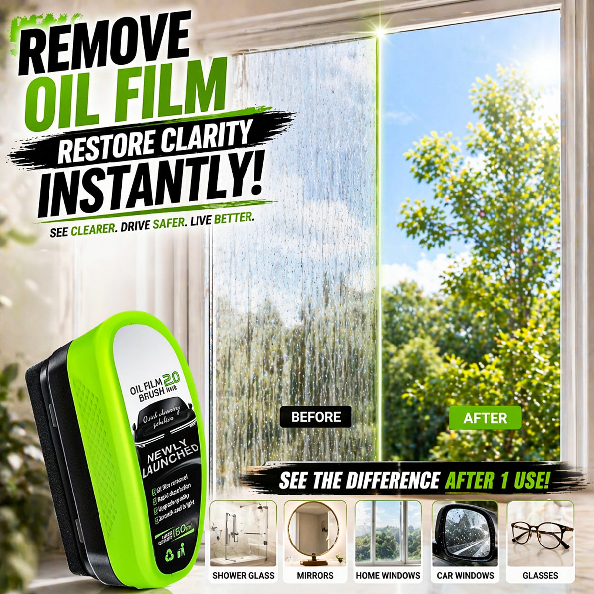Vodlan™ Multi-Surface Glass Cleaner — Remove Oil Film & Restore Clarity Instantly