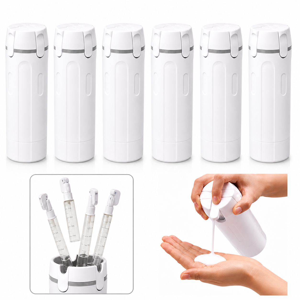 Vodlan™ Travel Dispenser - Carry 4 Essentials in 1 Bottle
