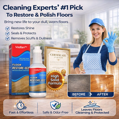 Vodlan™ Floor Restorer – Fast-drying, non-toxic shine. ✨
