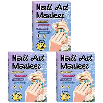 ✨Vodlan™ Dual-Tip Nail Art Marker Pen Set