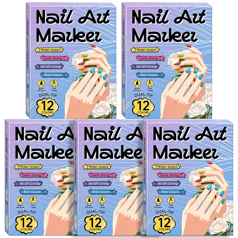 ✨Vodlan™ Dual-Tip Nail Art Marker Pen Set
