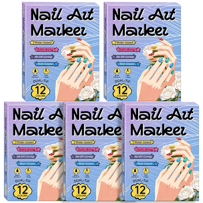 ✨Vodlan™ Dual-Tip Nail Art Marker Pen Set