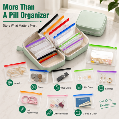Lumiazos™ Modular Wellness Wallet – 7-Pouch Medicine & Supplement Organiser (Offer)