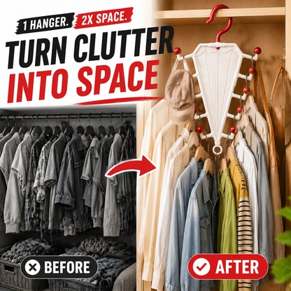 Space-Saving V-Shaped Hanger Organiser – Double-Sided Wardrobe Storage Rack