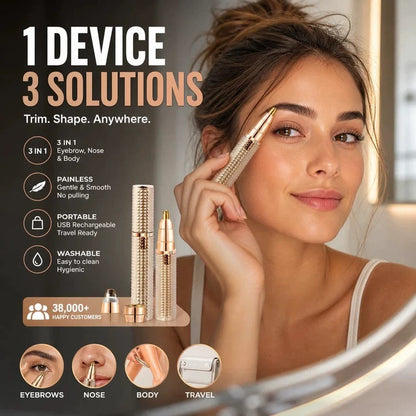 🥳2026 HOT SALE🥳💞50K+ SOLD!✂️Portable Electric Eyebrow Trimmer | 3-in-1 Grooming Tool for Brows, Nose & Body (Offer)