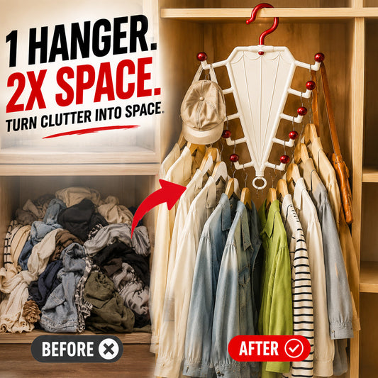 Space-Saving V-Shaped Hanger Organiser – Double-Sided Wardrobe Storage Rack