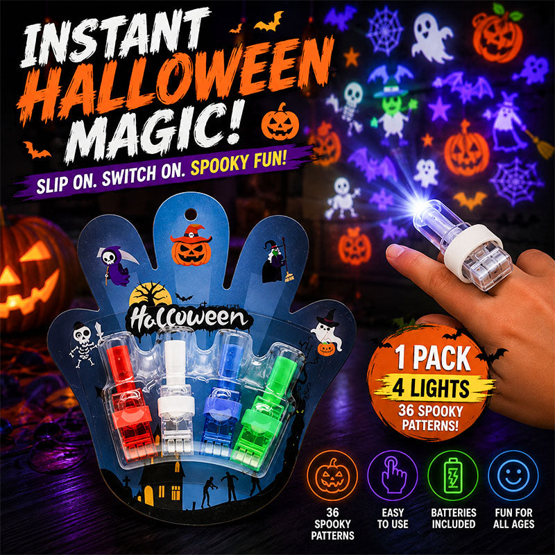 🎃 Lumiazos™ Halloween Finger Projector Lights – Mini Pattern Projectors