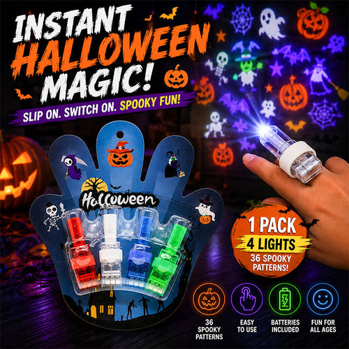 🎃 Lumiazos™ Halloween Finger Projector Lights – Mini Pattern Projectors