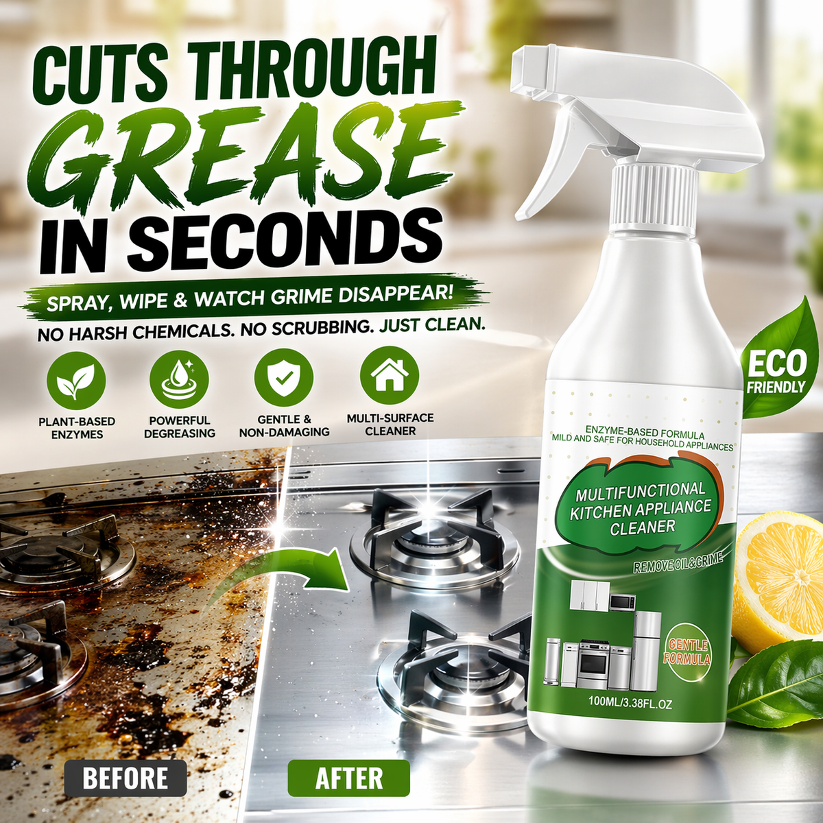 Vodlan™ Multi-purpose enzyme foam cleaner, versatile – Kitchen & Home ✨