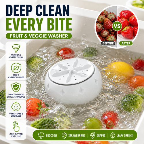 Vodlan™ Effortless Vortex Fruit & Vegetable Washer – Removes Pesticides, BPA-Free & Easy-Clean Design 💧