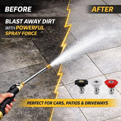 🚿Vodlan™ High-pressure water gun – 3 interchangeable nozzles, durable aluminium alloy & powerful ✨