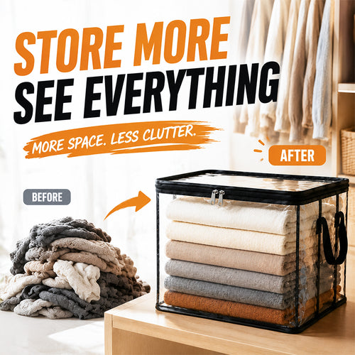 ⏰🔥LIMITED TIME 50% OFF! 🏠 Transparent Large-Capacity Dustproof & Moisture-Proof Storage Bag – Perfect for Clothes, Toys, Books & More ✨
