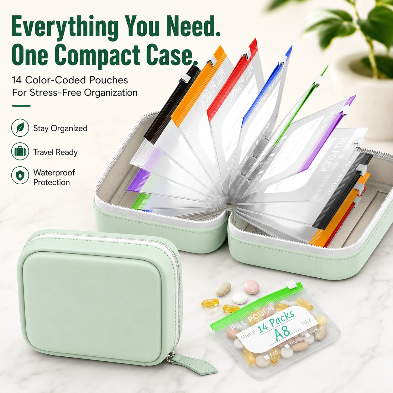 Lumiazos™ Modular Wellness Wallet – 7-Pouch Medicine & Supplement Organiser (Offer)