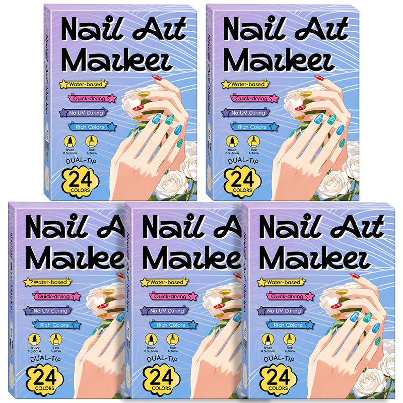 ✨Vodlan™ Dual-Tip Nail Art Marker Pen Set