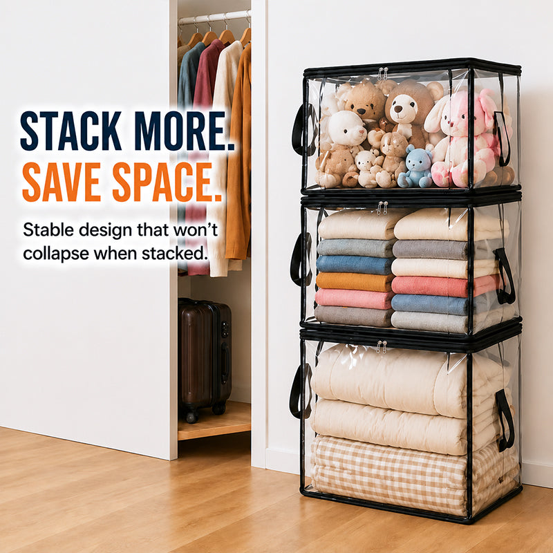 ⏰🔥LIMITED TIME 50% OFF! 🏠 Transparent Large-Capacity Dustproof & Moisture-Proof Storage Bag – Perfect for Clothes, Toys, Books & More ✨