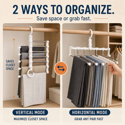Lumiazos™ 5-Tier Trouser Hanger – Organise 5 Pairs in the Space of 1