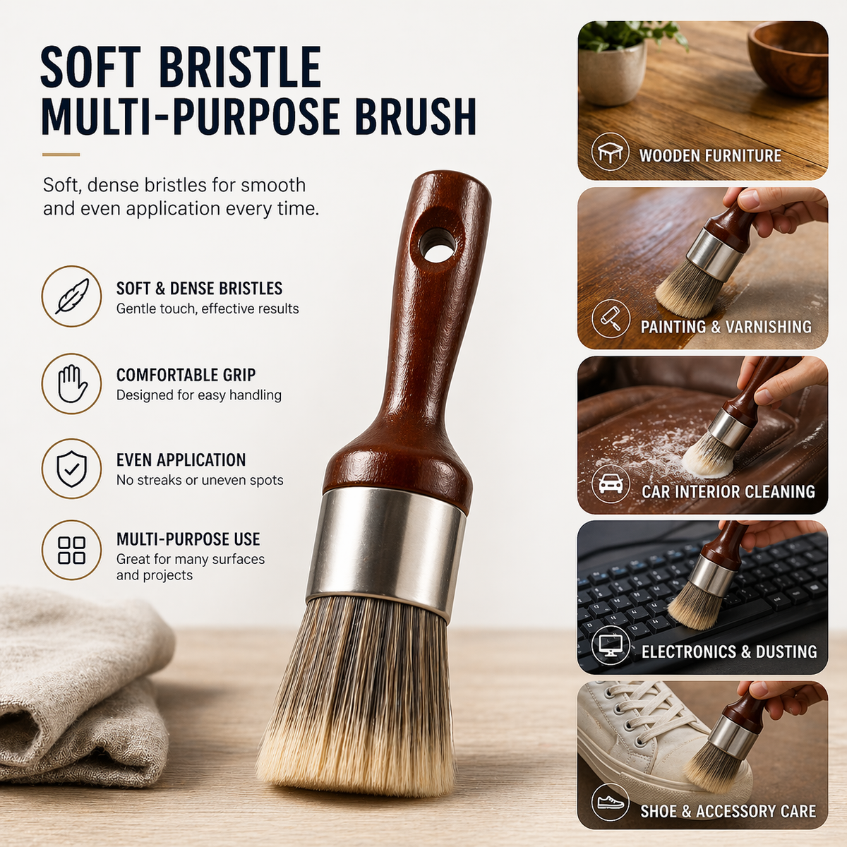 Vodlan™ Applicator Brush – Soft Bristle for Even, Smooth Finish