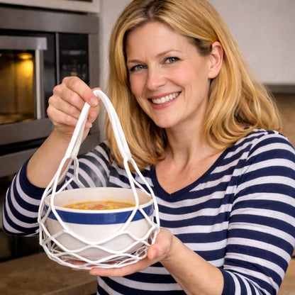 Vodlan™ 2-in-1 Zero-Void™ Silicone Mesh Bag & Heat-Resistant Trivet Mat for Hot Bowls (Offer)