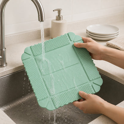 Vodlan™ Foldable Silicone Kitchen Mat – Trivet, Spoon Rest & Snack Tray in One