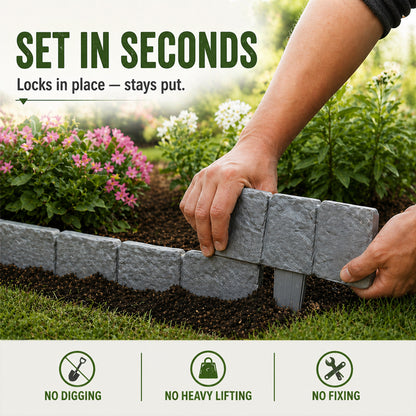 🌿✨Vodlan™ Stone-Look Edging Fence - Garden Edges That Stay Clean🏡♻️