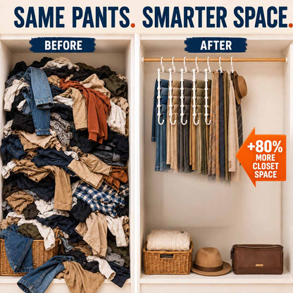 Lumiazos™ 5-Tier Trouser Hanger – Organise 5 Pairs in the Space of 1