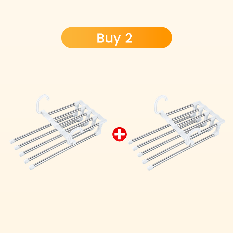 Lumiazos™ 5-Tier Trouser Hanger – Organise 5 Pairs in the Space of 1