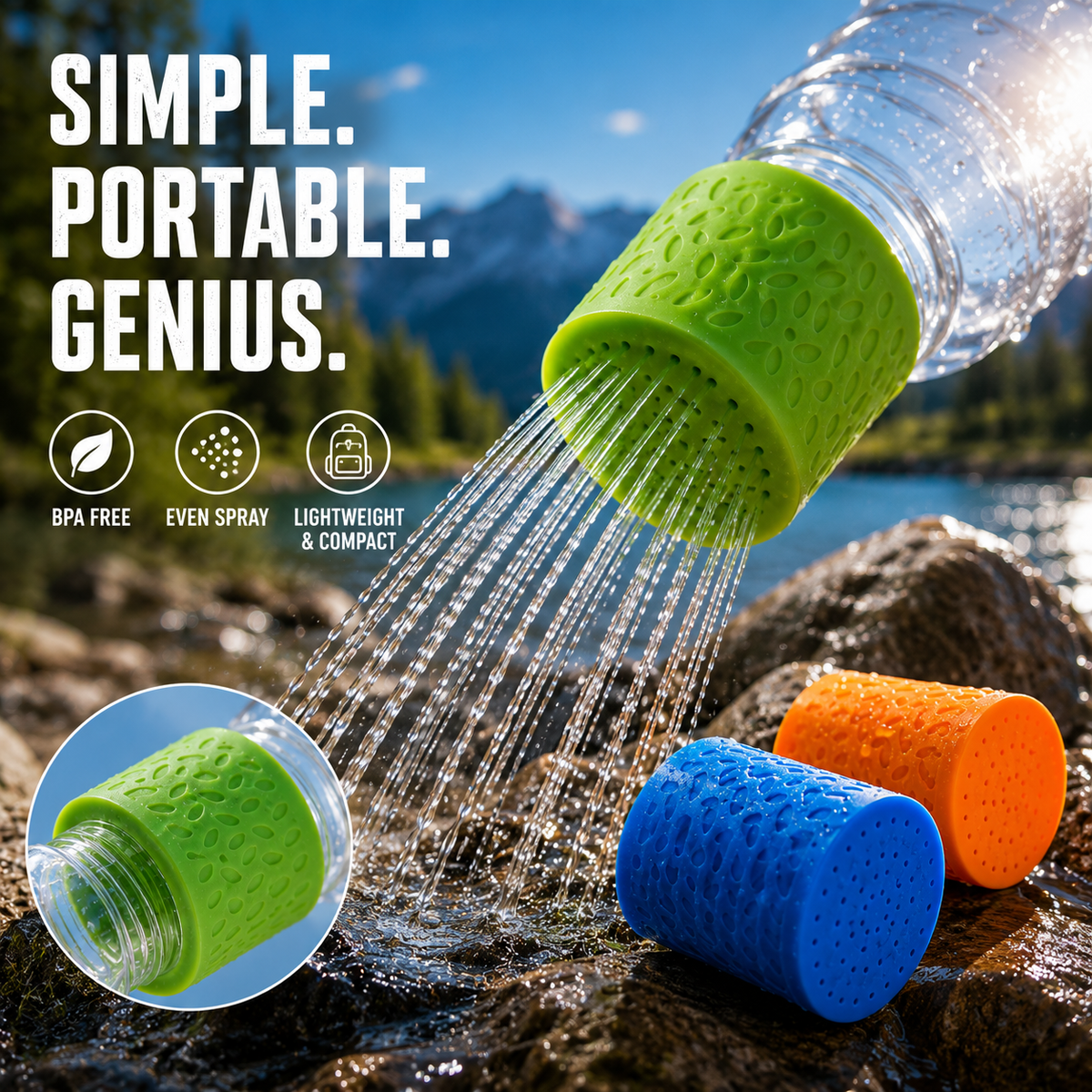 🚿 Vodlan™ Spray Cap - Turn Any Bottle Into a Portable Shower