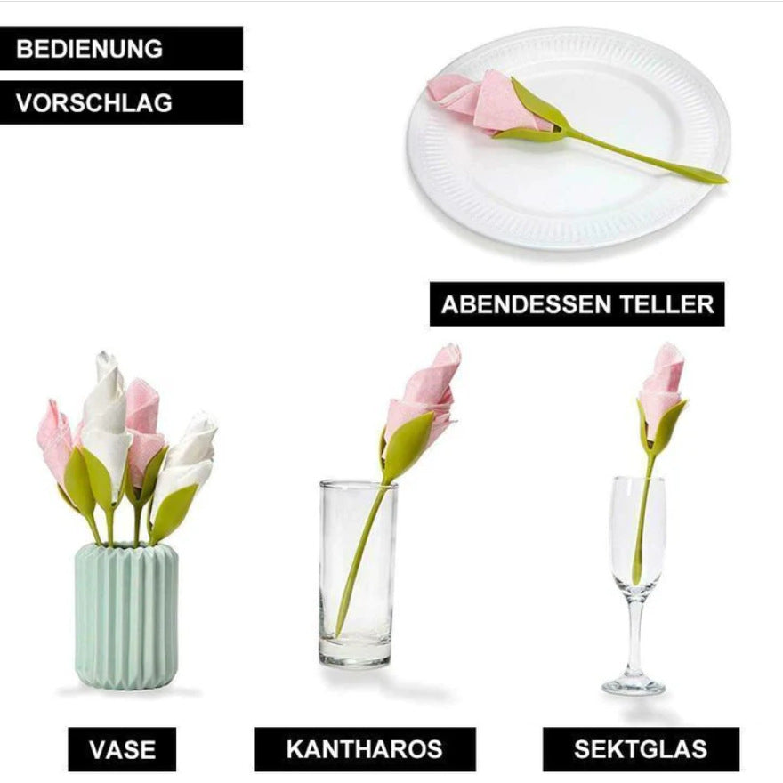 Vodlan™ BloomTwist™ 3-Second Rose Maker — Turn Ordinary Napkins into Table Art