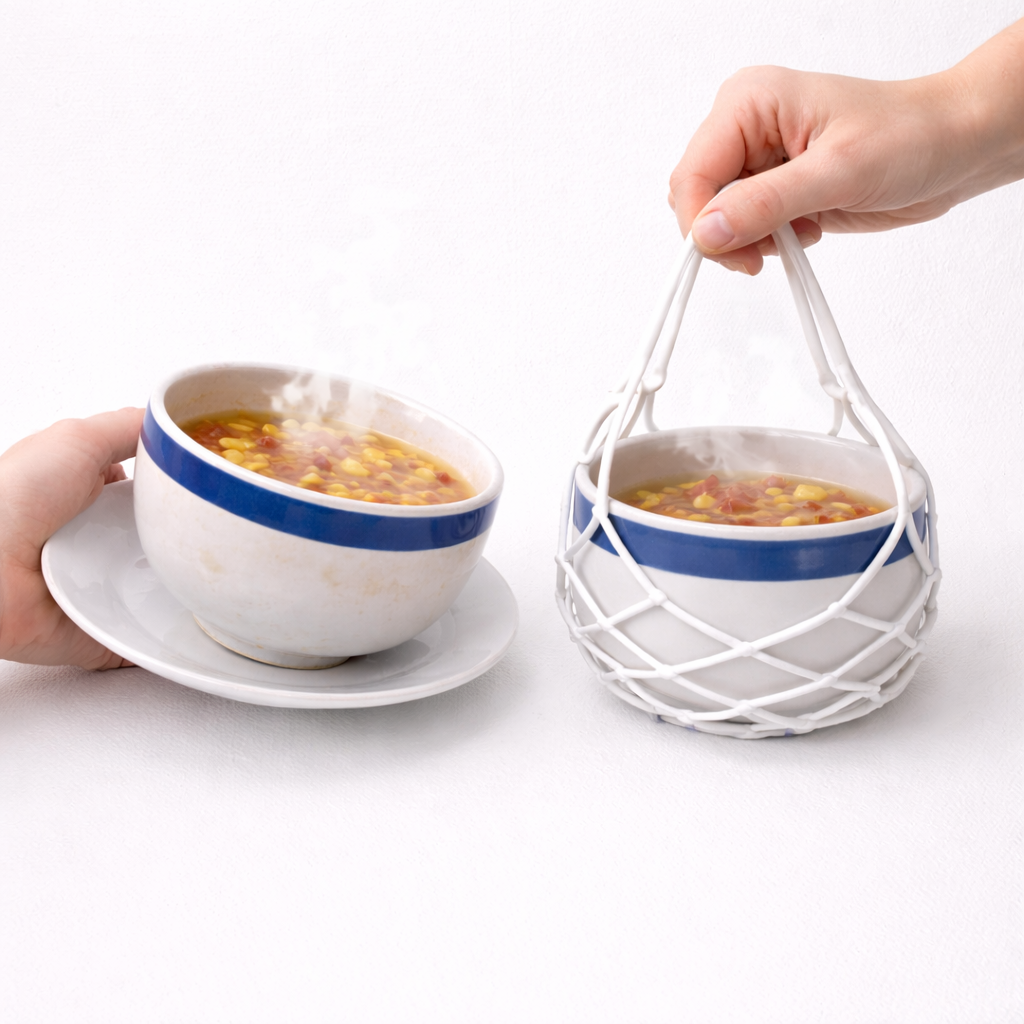 Vodlan™ 2-in-1 Zero-Void™ Silicone Mesh Bag & Heat-Resistant Trivet Mat for Hot Bowls (Offer)