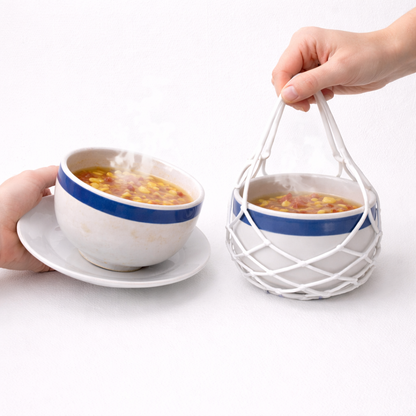 Vodlan™ 2-in-1 Zero-Void™ Silicone Mesh Bag & Heat-Resistant Trivet Mat for Hot Bowls (Offer)
