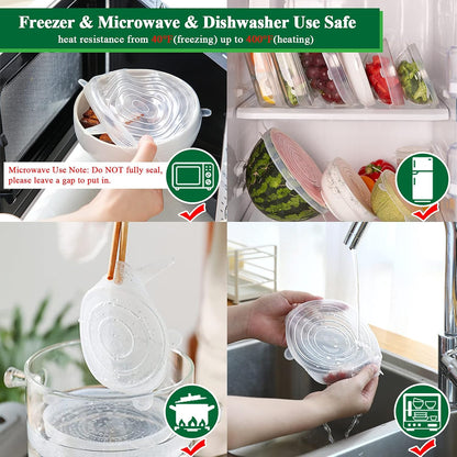 Vodlan™ Reusable Silicone Lids — 6 PCS Stretch Bowl & Pot Covers