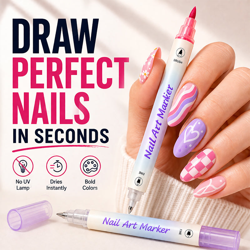 ✨Vodlan™ Dual-Tip Nail Art Marker Pen Set