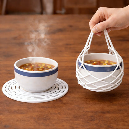 Vodlan™ 2-in-1 Zero-Void™ Silicone Mesh Bag & Heat-Resistant Trivet Mat for Hot Bowls (Offer)