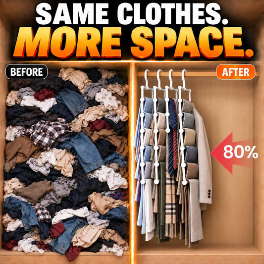 Lumiazos™ 5-Tier Trouser Hanger – Organise 5 Pairs in the Space of 1