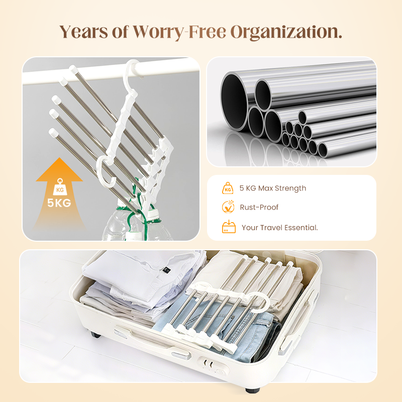 Lumiazos™ 5-Tier Trouser Hanger – Organise 5 Pairs in the Space of 1