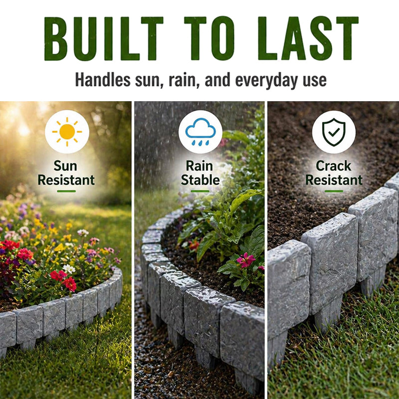 🌿✨Vodlan™ Stone-Look Edging Fence - Garden Edges That Stay Clean🏡♻️