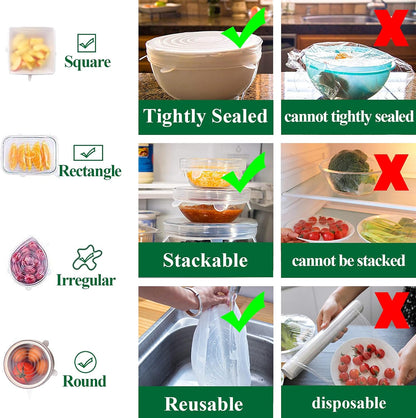 Vodlan™ Reusable Silicone Lids — 6 PCS Stretch Bowl & Pot Covers