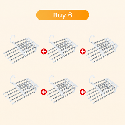 Lumiazos™ 5-Tier Trouser Hanger – Organise 5 Pairs in the Space of 1