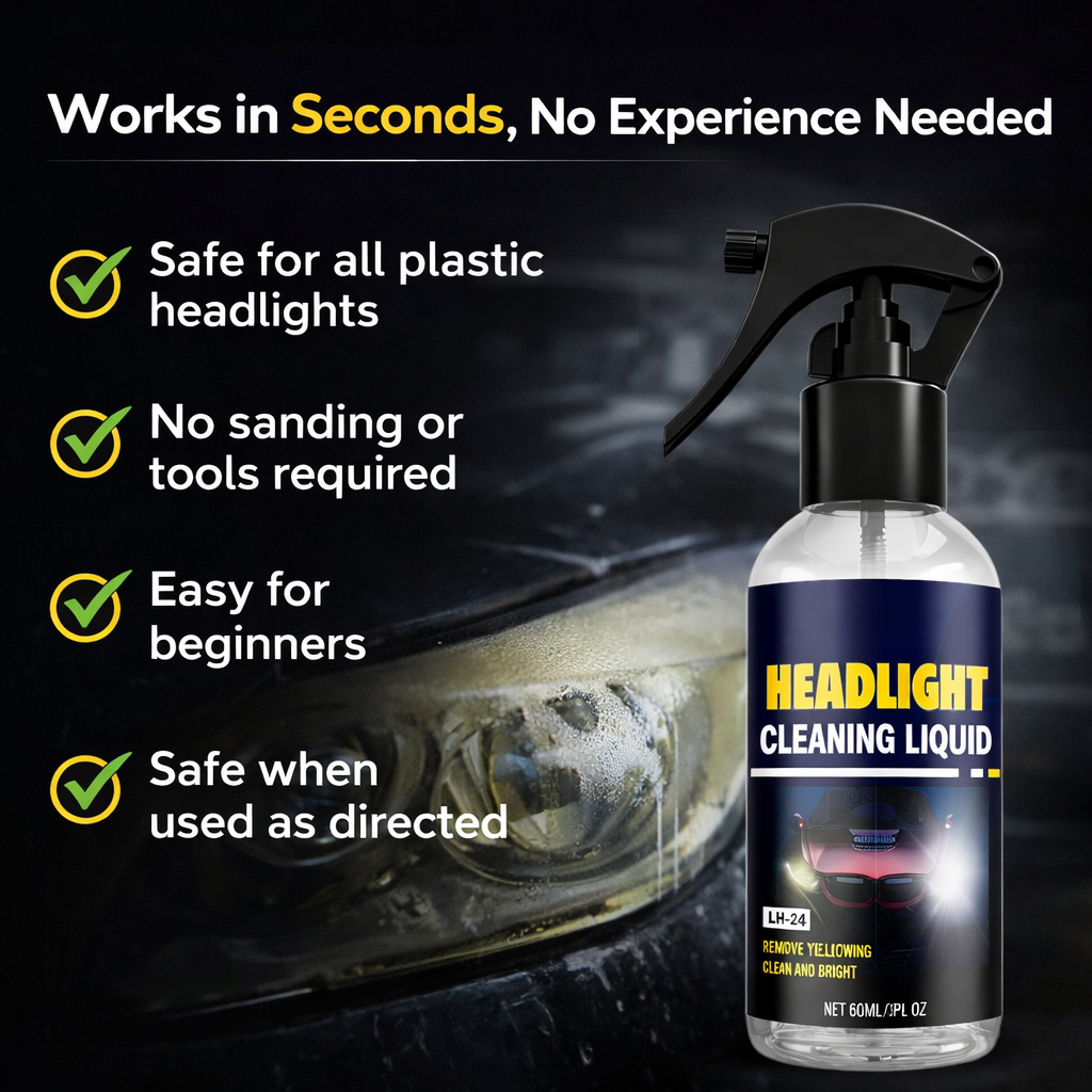 Vodlan™ Car Headlight Cleaning & Restoration Agent – Scratch Remover, UV Protection & Anti-Yellowing 🚗
