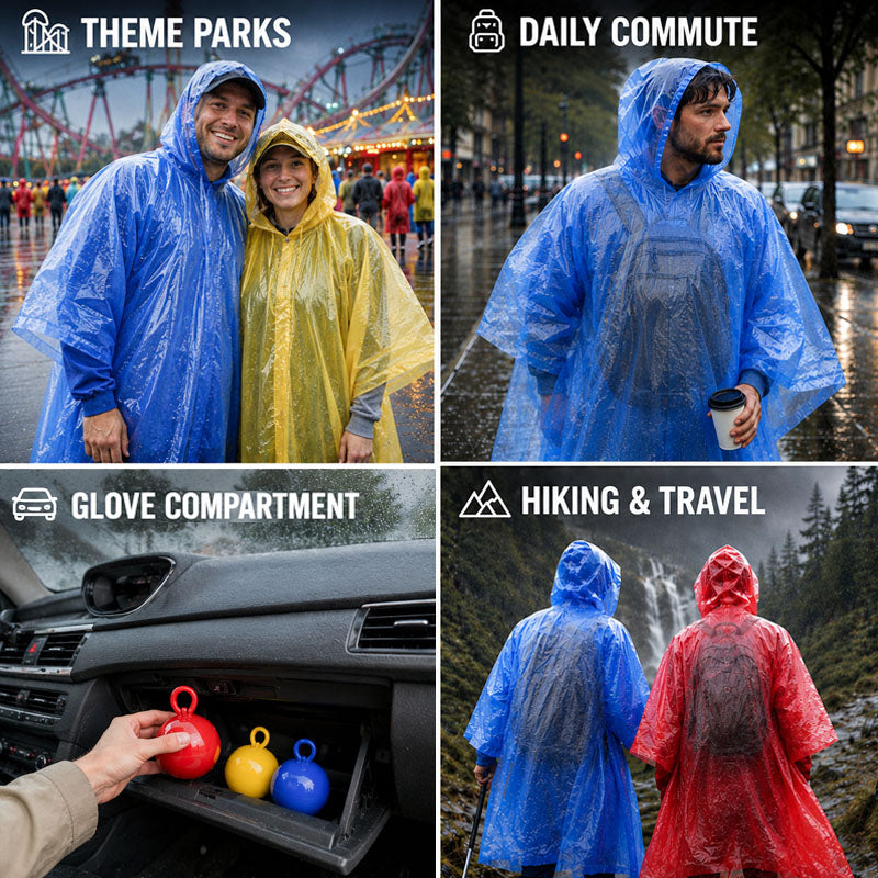 Lumiazos™ Pocket Raincoat Keyring – Lightweight Emergency Rain Protection