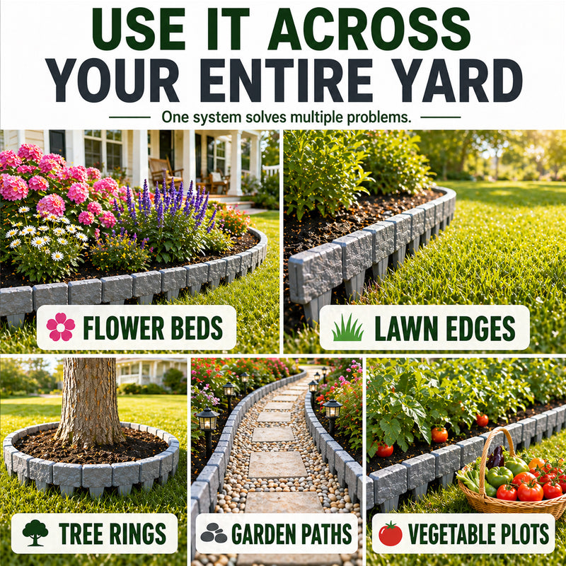 🌿✨Vodlan™ Stone-Look Edging Fence - Garden Edges That Stay Clean🏡♻️