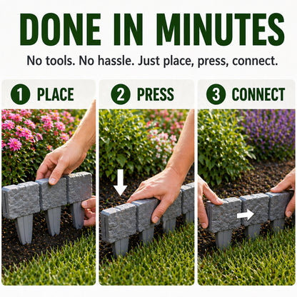 🌿✨Vodlan™ Stone-Look Edging Fence - Garden Edges That Stay Clean🏡♻️