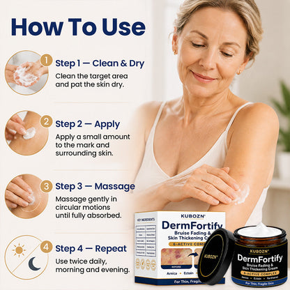 KUBOZN® DermFortify – Advanced Bruise Fading & Skin Thickening Cream for Thin, Fragile Skin