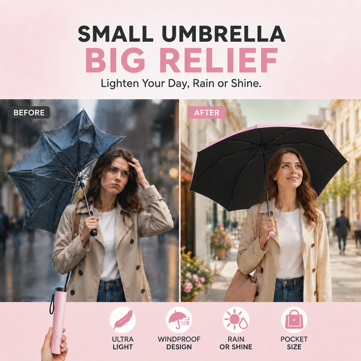 Lumiazos™ 🔥 Buy More, Save More 🎁 Ultra-Lightweight Compact All-Weather Umbrella
