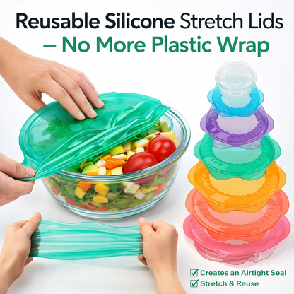 Vodlan™ Reusable Silicone Stretch Lids – No More Plastic Wrap