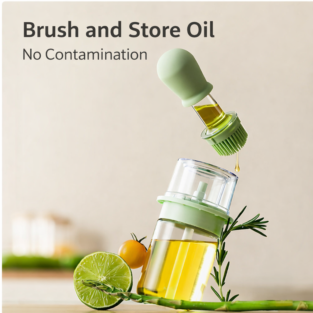Vodlan™ 2-in-1 Glass Oil Bottle with Integrated Brush