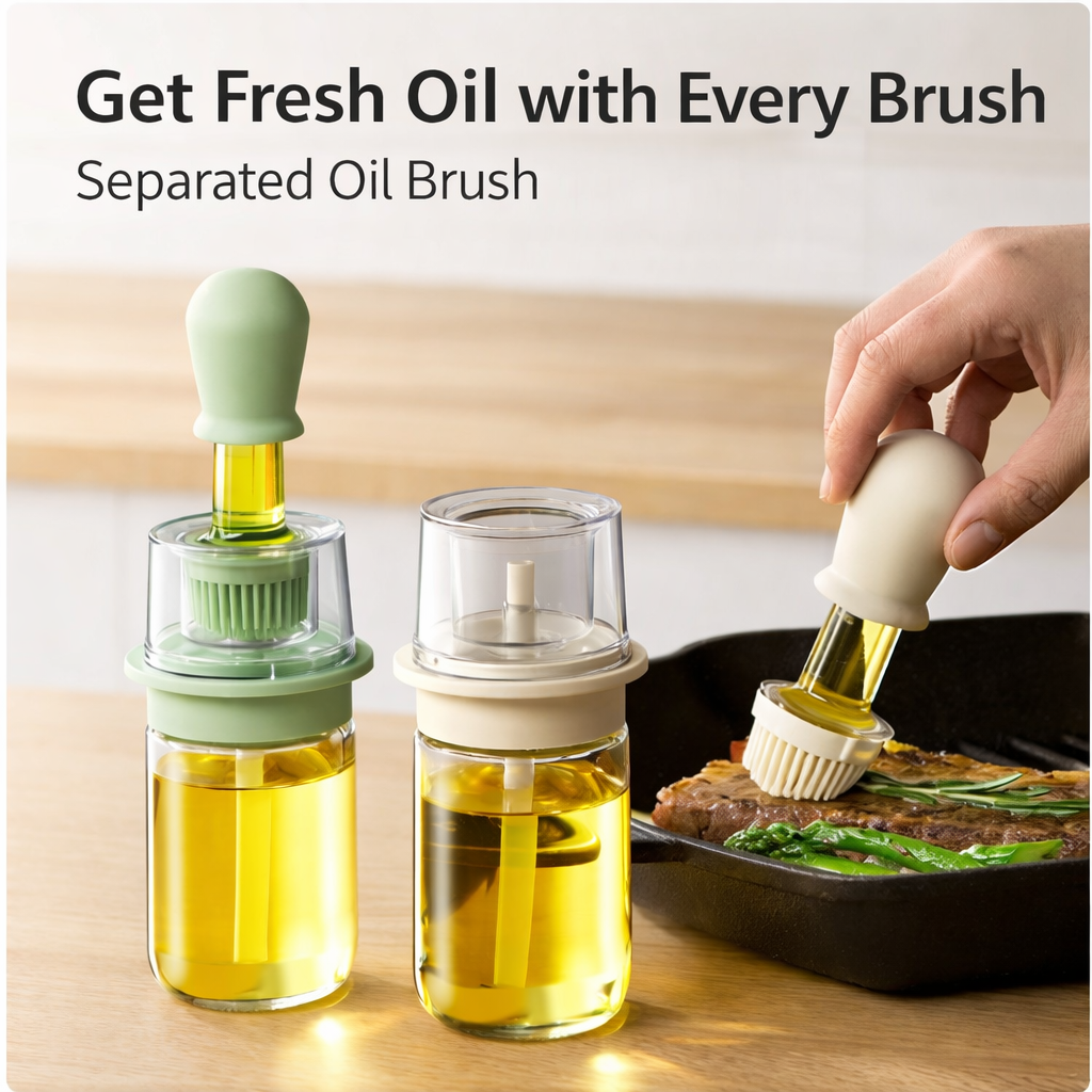Vodlan™ 2-in-1 Glass Oil Bottle with Integrated Brush
