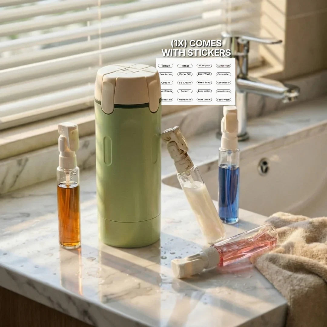 Vodlan™ Travel Dispenser - Carry 4 Essentials in 1 Bottle