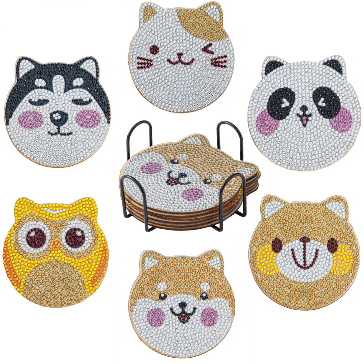 Vodlan™ DIY Diamond Painting Coaster Kits (Set of 6)