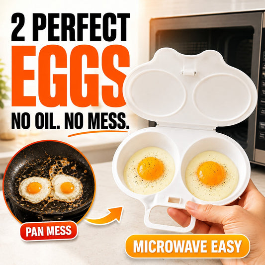 Lumiazos™ Microwave Egg Poacher With Lid & Handle – Perfect Poached Eggs Made Easy